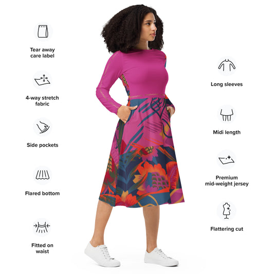 Vestido midi all over RZ