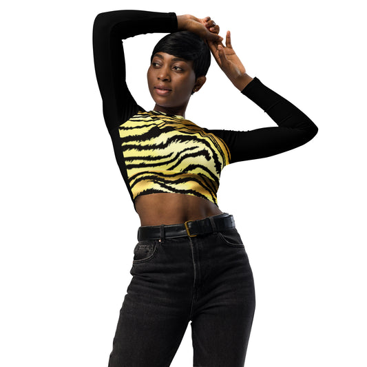 Crop top de manga larga de poliéster reciclado RZ
