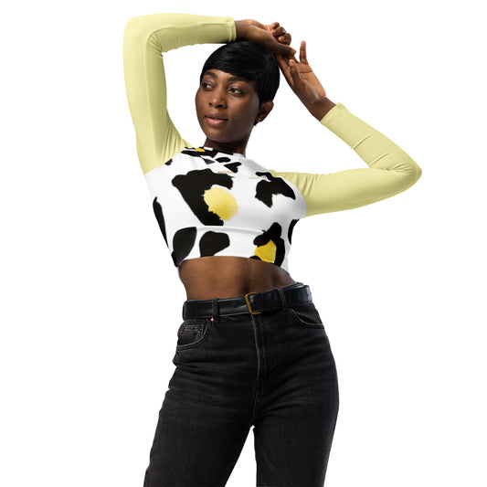 Crop top de poliéster RZ Leopard