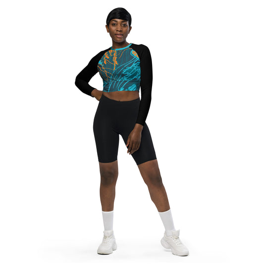 Crop top de manga larga de poliéster reciclado RZ
