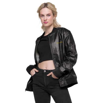 Chaqueta RZ bordada bomber piel vegana
