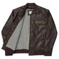RZ embroidered vegan leather bomber jacket