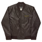 RZ embroidered vegan leather bomber jacket