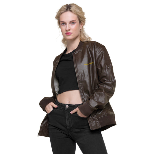 Chaqueta RZ bordada bomber piel vegana