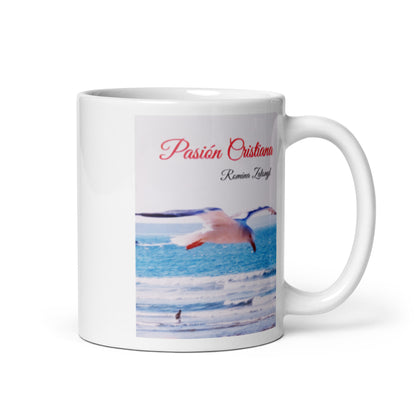 Taza blanca brillante Pasión Cristiana