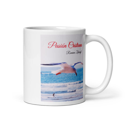 Taza blanca brillante Pasión Cristiana